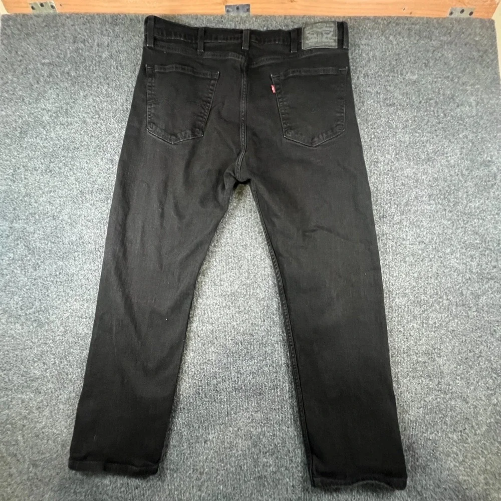 Levi's 505‎ Jeans Mens 38x28 Black Dark Wash Denim Cotton Mid Rise Straight Leg